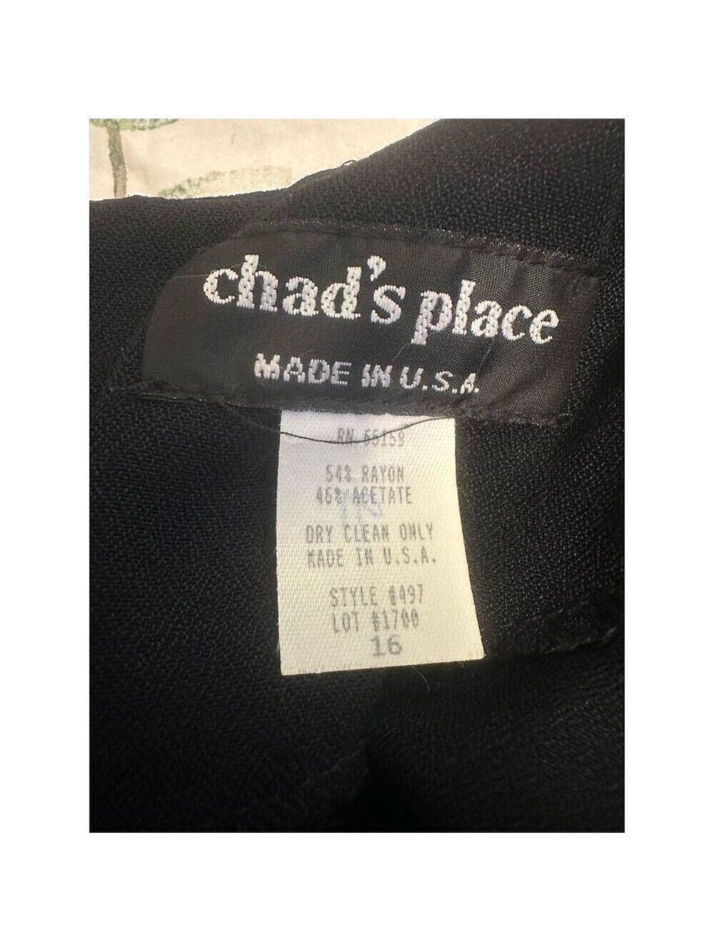 Chad's Place Vintage Black Embroidered Sleeveless Dress Size 16 - Picture 8 of 9